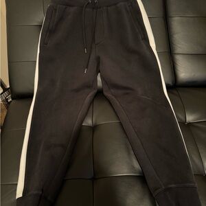 Polo Ralph Lauren Black Joggers with White Stripes